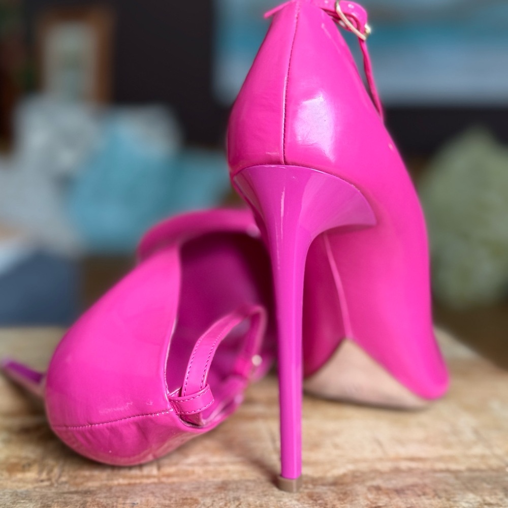 OSCAR DE LA RENTA high heels pink stunning leather stilettos pumps - Picture 5 of 12